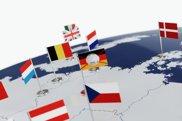 Coronavirus medical surgical face mask on the German national flag