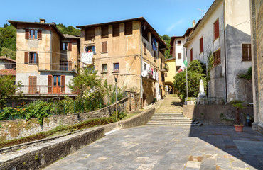 Historic center of ancient village Cadegliano Viconago in the province of Varese, Lombardy, Italy.