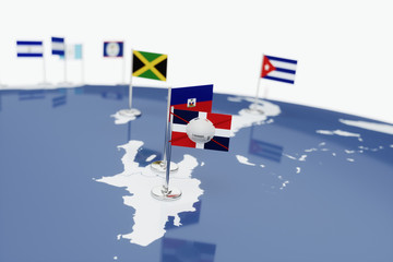 Coronavirus medical surgical face mask on the Panamanian national flag