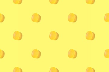 Yellow caramel Candy seamless pattern