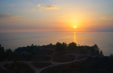 Beautiful sunset above the sea