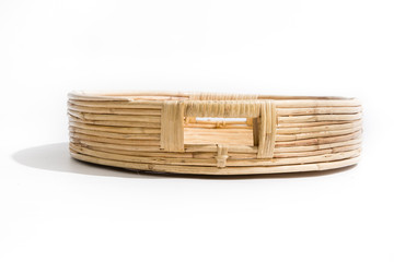Woven Flat Handmade Basket Natural Willow