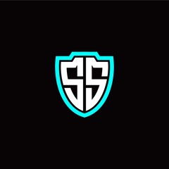 Obraz premium Initial S S letter with shield modern style logo template vector