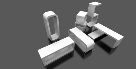 Blank modern displays, retail and marketing theme image, copy space 3d rendering