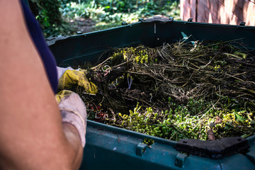 Obraz premium Compost filled with household waste.