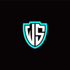 Initial W S letter with shield modern style logo template vector