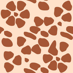 Giraffe fur seamless pattern, tropical animal skin texture.
