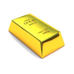 gold bar 3d render realistic