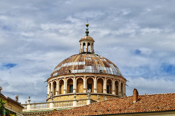 Fototapeta na wymiar Parma, Italy, detail of the dome of the Santa Maria della Steccata Basilica, unesco, world heritage site