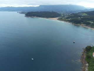 Lastres. Coastal village of Asturias. Colunga, Spain. Aerial Photo