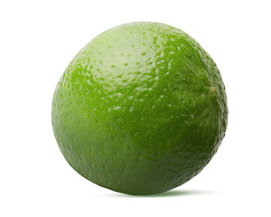 Lime isolated on white background with clipping path