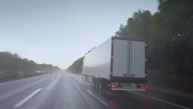 Neutral Truck with Trailer on German Highway
