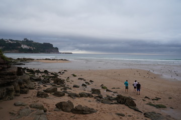 Beach in Lastres. Coastal village of Asturias. Colunga, Spain. 