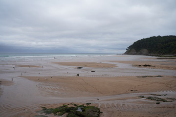 Beach in Lastres. Coastal village of Asturias. Colunga, Spain. 