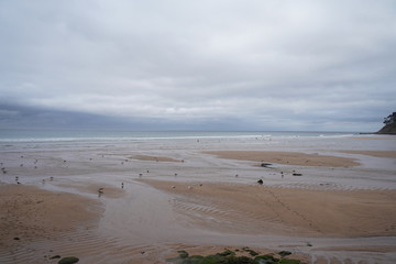 Beach in Lastres. Coastal village of Asturias. Colunga, Spain. 