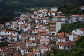 Fototapeta na wymiar Lastres. Coastal village of Asturias. Colunga, Spain. 
