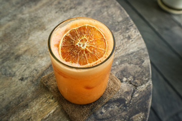 Orange Cocktail with orange, carrot and papaya juice