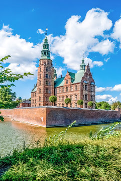 Rosenborg Castle, Copenhagen, Denmark, in a sunny day. Built  as a country summerhouse in the 15th century in the Dutch Renaissance style. 