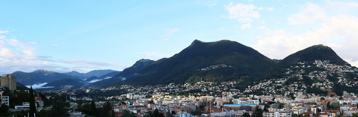 Fototapeta na wymiar Panoramic view of Lugano. Switzerland. 