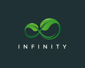 minimal eco infinity logo template - vector illustration