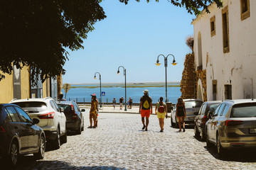 Faro old town near the marina of Ria Formosa. August 2020. Portugal