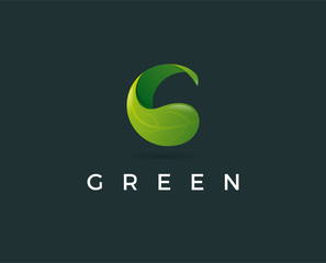 minimal green logo template - vector illustration