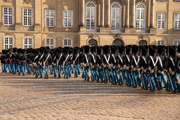 The Royal Life Guards parade in Copenhagen (DK)