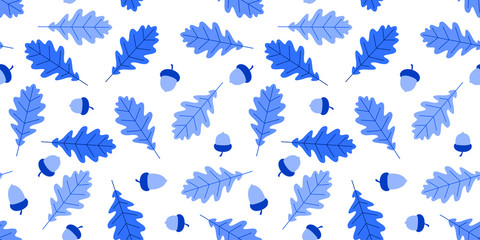 Fototapeta na wymiar Seamless pattern with oak leaves and acorns.