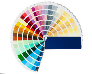 Obraz premium Color card palette, samples for colour definition. Guide of paint samples, colored catalog. Photo close up.
