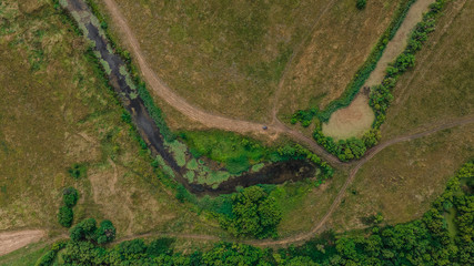 landscapes of wild nature in rural areas of the Russian Federation.aerial survey