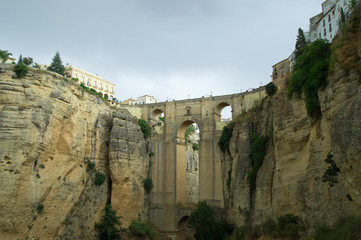 Old stone bridge of a Mediterranean city in Spain