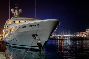 luxury yacht anchored in the harbor