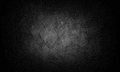 Old wall texture cement dark black gray panorama background abstract grey color design are light with white gradient background.