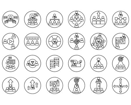 Soft Skills For Good Boss Line Icons Set