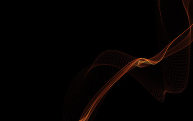 Dark abstract background with a glowing abstract waves