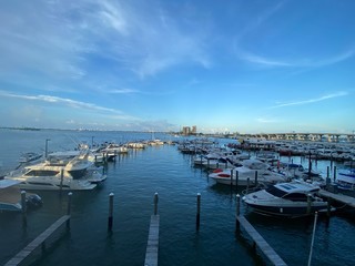 Fototapeta na wymiar boats in marina Miami Florida usa 