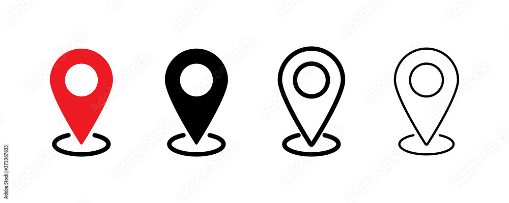 Poster pin location icon. vector isolated element. set of location pointer icons. stock vector.
