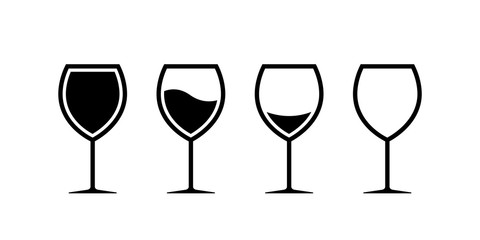 Wine glass icon. Vector isolated elements. Stock vector.