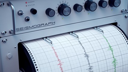 Seismograph predicting earthquakes with precision.
