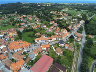 Nueva de Llanes, village of Asturias.Spain. Aerial Drone Photo