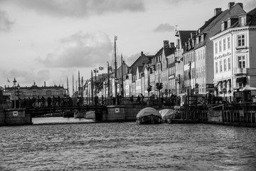 Facades of  houses at Nyhavn (Copenhagen, DK) - 373370203