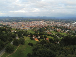 Fototapeta na wymiar Oviedo, city of Asturias,Spain. Aerial Drone Photo