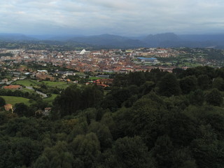 Fototapeta na wymiar Oviedo, city of Asturias,Spain. Aerial Drone Photo