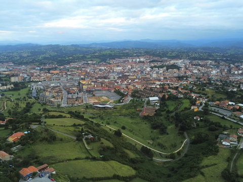 Oviedo, city of Asturias,Spain. Aerial Drone Photo