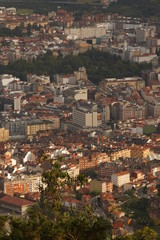 Fototapeta na wymiar Buildings in OvIedo. Historical city of Asturias,Spain. Aerial Drone Photo