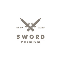sword emblem logo symbol design vector weapon graphic template