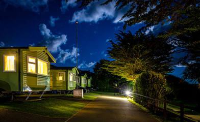 Caravan park near the ocean coast in Cornwell