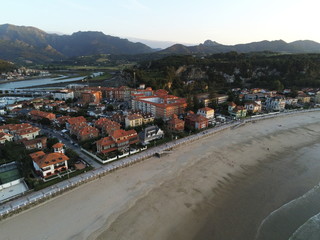 Ribadesella,  beautiful coastal village in Asturias,Spain. Aerial Drone Photo