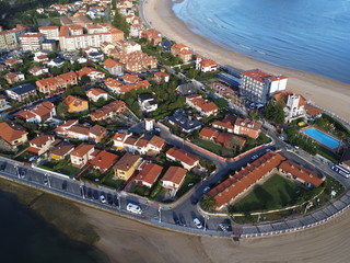 Ribadesella,  beautiful coastal village in Asturias,Spain. Aerial Drone Photo