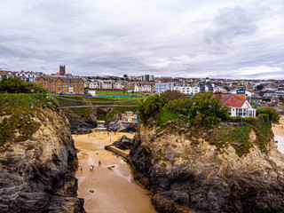 Aerial view of Newquay in Cornwall